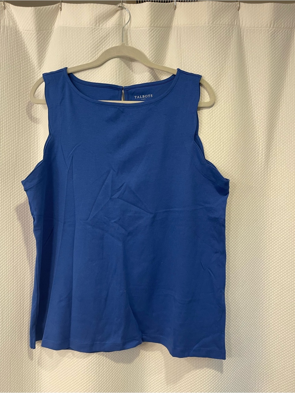 Talbots Royal Blue Sleeveless Boatneck Shell Top, xl, 22” armpit to armpit